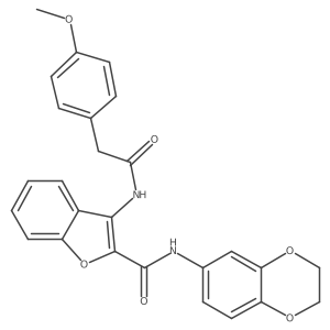 N-(2,3-dihydrobenzo[b][1,4]dioxin-6-yl)-3-(2-(4-methoxyphenyl)acetamido)benzofuran-2-carboxamide Structure