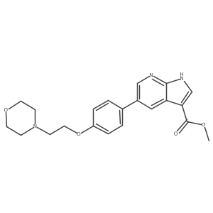 methyl 5-[4-(2-morpholin-4-ylethoxy)phenyl]-1H-pyrrolo[2,3-b]pyridine-3-carboxylate结构式