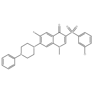 3-[(3-chlorophenyl)sulfonyl]-6-fluoro-1-methyl-7-(4-phenylpiperazin-1-yl)quinolin-4(1H)-one结构式