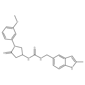 1-(1-(3-methoxyphenyl)-5-oxopyrrolidin-3-yl)-3-((2-methyl-1H-indol-5-yl)methyl)urea Structure
