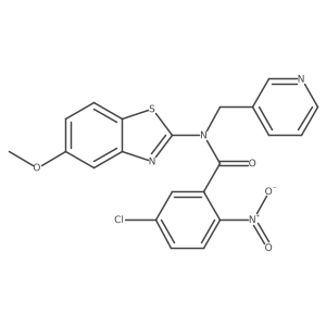 5-chloro-N-(5-methoxybenzo[d]thiazol-2-yl)-2-nitro-N-(pyridin-3-ylmethyl)benzamide结构式