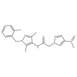 N-[3,5-Dimethyl-1-[(2-methylphenyl)methyl]-1H-pyrazol-4-yl]-4-nitro-1H-pyrazole-1-acetamide Structure