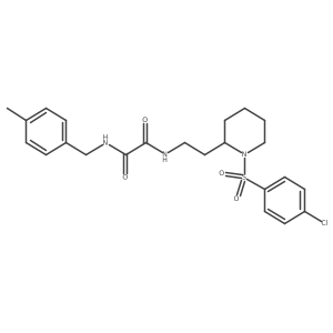 N1-(2-(1-((4-chlorophenyl)sulfonyl)piperidin-2-yl)ethyl)-N2-(4-methylbenzyl)oxalamide结构式