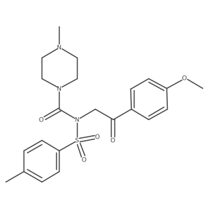 N-(2-(4-methoxyphenyl)-2-oxoethyl)-4-methyl-N-tosylpiperazine-1-carboxamide Structure