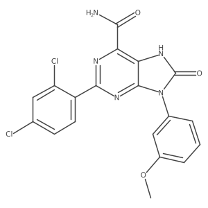 2-(2,4-dichlorophenyl)-9-(3-methoxyphenyl)-8-oxo-8,9-dihydro-7H-purine-6-carboxamide Structure