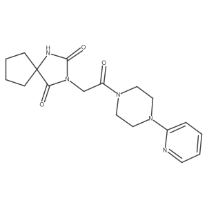 3-{2-Oxo-2-[4-(pyridin-2-yl)piperazin-1-yl]ethyl}-1,3-diazaspiro[4.4]nonane-2,4-dione结构式