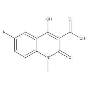 4-Hydroxy-6-iodo-1-methyl-2-oxo-1,2-dihydroquinoline-3-carboxylic acid Structure