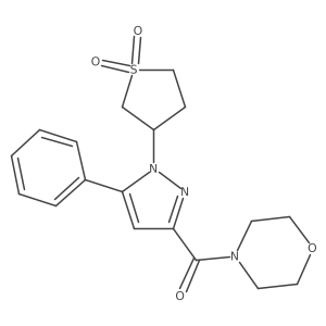 [1-(1,1-dioxothiolan-3-yl)-5-phenyl-pyrazol-3-yl]-morpholino-methanone Structure
