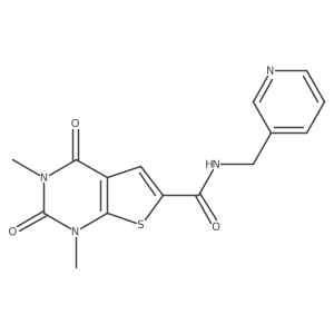 1,3-dimethyl-2,4-dioxo-N-(pyridin-3-ylmethyl)-1,2,3,4-tetrahydrothieno[2,3-d]pyrimidine-6-carboxamide结构式
