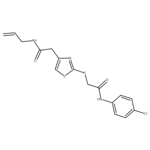 N-allyl-2-(2-((2-((4-chlorophenyl)amino)-2-oxoethyl)thio)thiazol-4-yl)acetamide Structure
