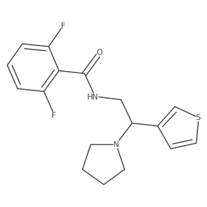 2,6-difluoro-N-[2-(pyrrolidin-1-yl)-2-(thiophen-3-yl)ethyl]benzamide Structure