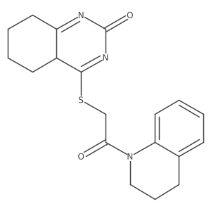 4-[2-(3,4-dihydro-2H-quinolin-1-yl)-2-oxoethyl]sulfanyl-5,6,7,8-tetrahydro-4aH-quinazolin-2-one结构式