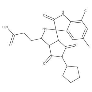 3-[(3aR,6aS)-7'-chloro-5-cyclopentyl-5'-methyl-2',4,6-trioxospiro[1,2,3a,6a-tetrahydropyrrolo[3,4-c]pyrrole-3,3'-1H-indole]-1-yl]propanamide Structure