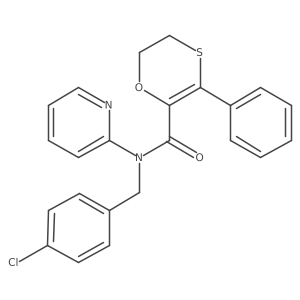 N-(4-chlorobenzyl)-3-phenyl-N-(pyridin-2-yl)-5,6-dihydro-1,4-oxathiine-2-carboxamide Structure