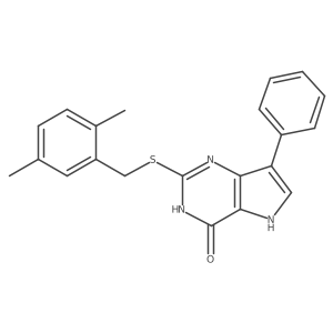 2-((2,5-dimethylbenzyl)thio)-7-phenyl-3H-pyrrolo[3,2-d]pyrimidin-4(5H)-one Structure
