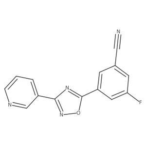 3-Fluoro-5-(3-(pyridin-3-yl)-1,2,4-oxadiazol-5-yl)benzonitrile结构式