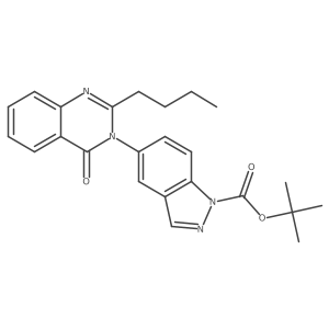tert-butyl 5-(2-butyl-4-oxoquinazolin-3(4H)-yl)-1H-indazole-1-carboxylate Structure