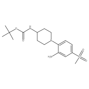 N-[1-[2-amino-4-(methylsulfonyl)phenyl]-4-piperidinyl]carbamic acid 1,1-dimethylethyl ester结构式