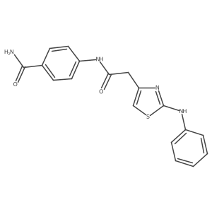 NC(=O)c1ccc(NC(=O)Cc2csc(Nc3ccccc3)n2)cc1结构式