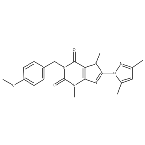 8-(3,5-dimethyl-1H-pyrazol-1-yl)-1-(4-methoxybenzyl)-3,7-dimethyl-1H-purine-2,6(3H,7H)-dione Structure