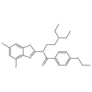 N-[2-(Diethylamino)ethyl]-N-(4,6-difluoro-2-benzothiazolyl)-4-(ethylthio)benzamide结构式