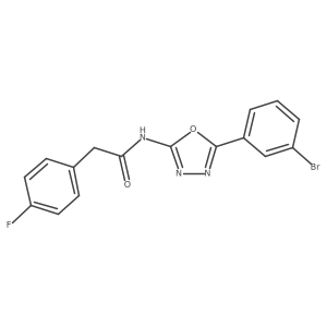 N-[5-(3-bromophenyl)-1,3,4-oxadiazol-2-yl]-2-(4-fluorophenyl)acetamide Structure