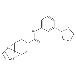 N-[3-(1,3-dithiolan-2-yl)phenyl]spiro[bicyclo[3.2.1]octane-8,2'-[1,3]dithiolane]-3-carboxamide Structure