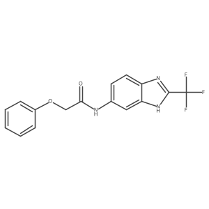2-phenoxy-N-[2-(trifluoromethyl)-1H-benzimidazol-5-yl]acetamide结构式