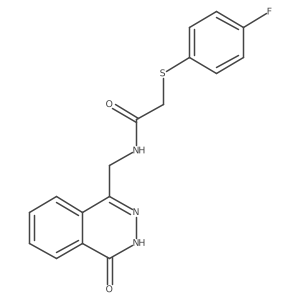 2-((4-fluorophenyl)thio)-N-((4-oxo-3,4-dihydrophthalazin-1-yl)methyl)acetamide结构式