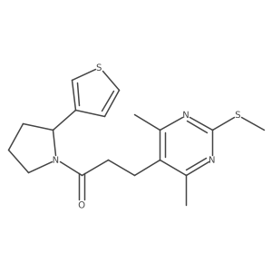 3-[4,6-Dimethyl-2-(methylsulfanyl)pyrimidin-5-yl]-1-[2-(thiophen-3-yl)pyrrolidin-1-yl]propan-1-one结构式