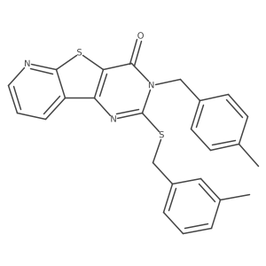 3-(4-methylbenzyl)-2-((3-methylbenzyl)thio)pyrido[3',2':4,5]thieno[3,2-d]pyrimidin-4(3H)-one结构式