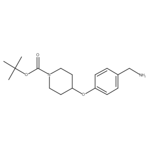 Tert-butyl 4-(4-(aminomethyl)phenoxy)piperidine-1-carboxylate结构式