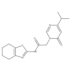 2-(4-isopropyl-6-oxopyrimidin-1(6H)-yl)-N-(4,5,6,7-tetrahydrobenzo[d]thiazol-2-yl)acetamide结构式