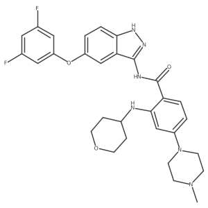N-[5-(3,5-difluorophenoxy)-1H-indazol-3-yl]-4-(4-methylpiperazin-1-yl)-2-(oxan-4-ylamino)benzamide Structure