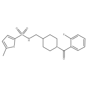 N-((1-(2-fluorobenzoyl)piperidin-4-yl)methyl)-5-methylthiophene-2-sulfonamide结构式
