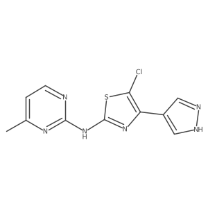 5-chloro-N-(4-methylpyrimidin-2-yl)-4-(1H-pyrazol-4-yl)-1,3-thiazol-2-amine结构式
