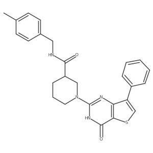N-(4-methylbenzyl)-1-(4-oxo-7-phenyl-3,4-dihydrothieno[3,2-d]pyrimidin-2-yl)piperidine-3-carboxamide结构式
