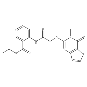 Ethyl 2-({[(3-methyl-4-oxo-3,4-dihydrothieno[3,2-d]pyrimidin-2-yl)sulfanyl]acetyl}amino)benzoate Structure
