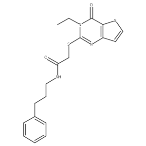 2-[(3-ethyl-4-oxo-3,4-dihydrothieno[3,2-d]pyrimidin-2-yl)sulfanyl]-N-(3-phenylpropyl)acetamide Structure
