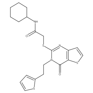 N-cyclohexyl-2-({4-oxo-3-[2-(thiophen-2-yl)ethyl]-3,4-dihydrothieno[3,2-d]pyrimidin-2-yl}sulfanyl)acetamide Structure