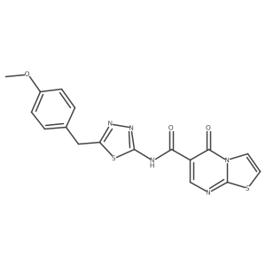 N-[(2Z)-5-(4-methoxybenzyl)-1,3,4-thiadiazol-2(3H)-ylidene]-5-oxo-5H-[1,3]thiazolo[3,2-a]pyrimidine-6-carboxamide结构式