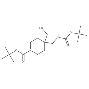 tert-Butyl 4-{[(tert-butoxycarbonyl)amino]methyl}-4-(hydroxymethyl)piperidine-1-carboxylate Structure