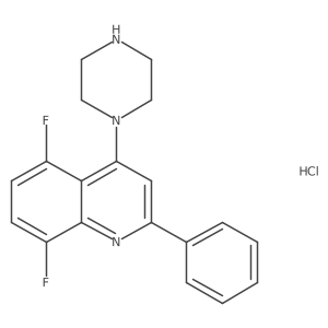 5,8-Difluoro-2-phenyl-4-(piperazin-1-yl)quinoline hydrochloride结构式