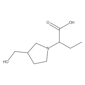 2-[3-(Hydroxymethyl)pyrrolidin-1-yl]butanoic acid Structure