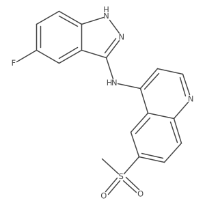 N-(5-Fluoro-1H-indazol-3-yl)-6-(methylsulfonyl)-4-quinolinamine Structure