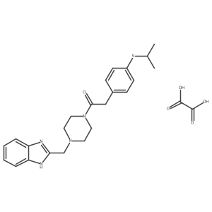 1-(4-((1H-benzo[d]imidazol-2-yl)methyl)piperazin-1-yl)-2-(4-(isopropylthio)phenyl)ethanone oxalate结构式