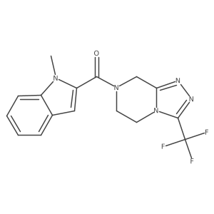 (1-methyl-1H-indol-2-yl)[3-(trifluoromethyl)-5,6-dihydro[1,2,4]triazolo[4,3-a]pyrazin-7(8H)-yl]methanone结构式