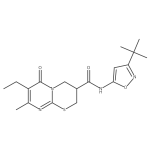 N-(3-(tert-butyl)isoxazol-5-yl)-7-ethyl-8-methyl-6-oxo-2,3,4,6-tetrahydropyrimido[2,1-b][1,3]thiazine-3-carboxamide结构式