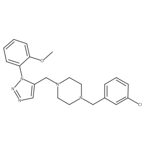 1-(3-chlorobenzyl)-4-((1-(2-methoxyphenyl)-1H-1,2,3-triazol-5-yl)methyl)piperazine结构式