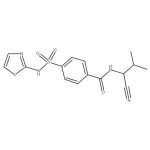 N-(1-cyano-2-methylpropyl)-4-[(1,3-thiazol-2-yl)sulfamoyl]benzamide结构式